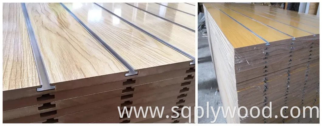 Melamine Grooved MDF Slot/Slatwall MDF for Display Furniture